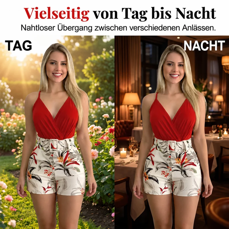 Gramella | Tropisches Zweiteiler-Set mit V-Ausschnitt