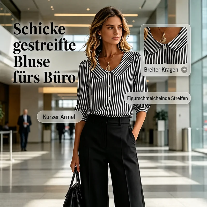 Darielle | Sommerliche Bluse mit Streifenmuster und Kragen