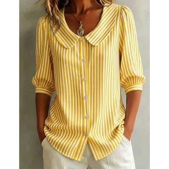 Darielle | Sommerliche Bluse mit Streifenmuster und Kragen