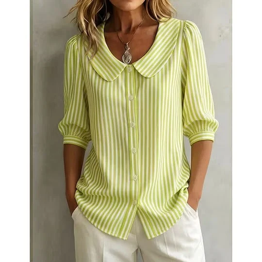 Darielle | Sommerliche Bluse mit Streifenmuster und Kragen