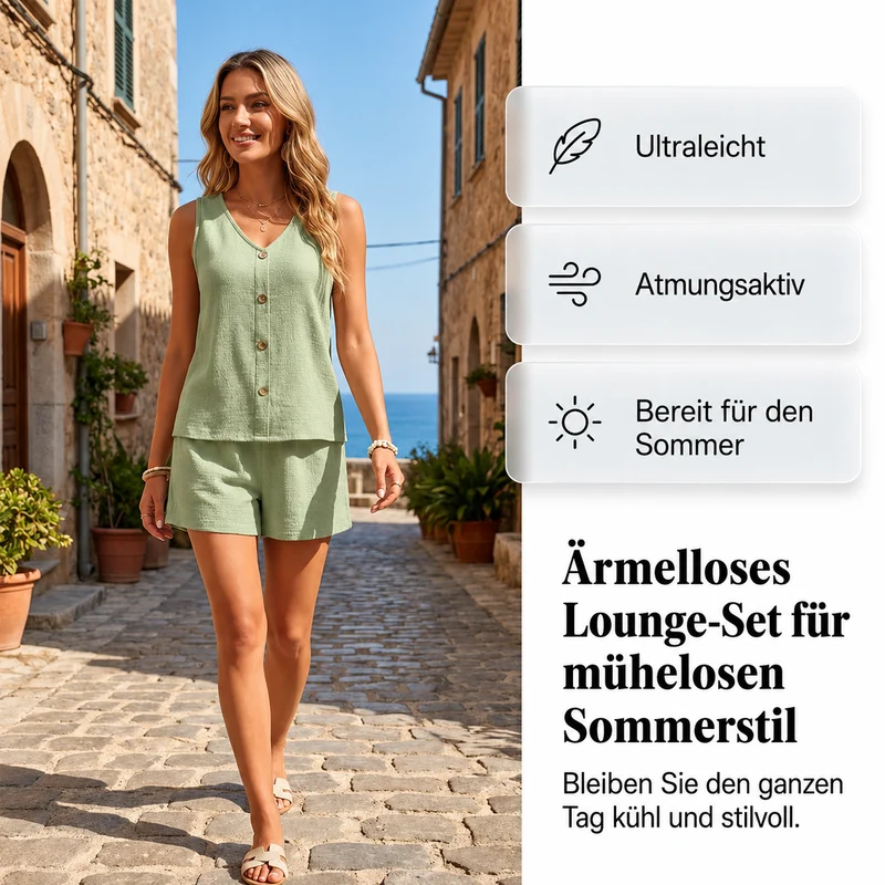 Jessika | Bequemes Zweiteiler-Set mit Knopfleiste