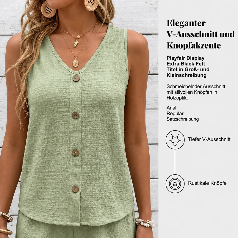 Jessika | Bequemes Zweiteiler-Set mit Knopfleiste