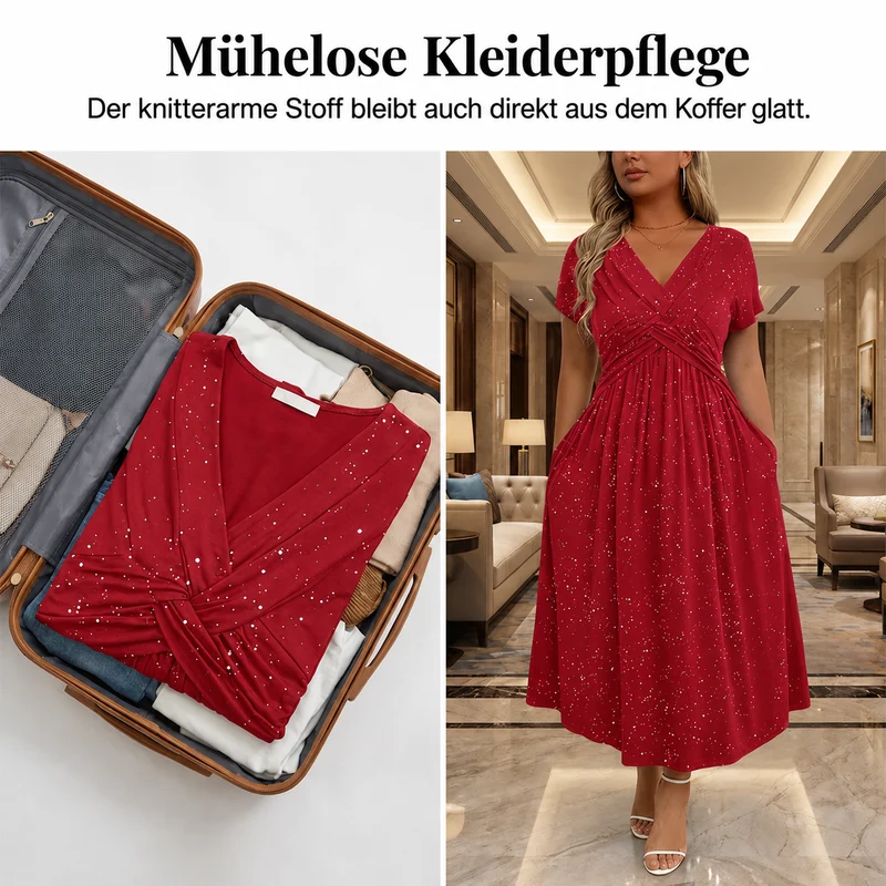 Patrizia | Funkelndes Damenkleid mit fließendem Rock