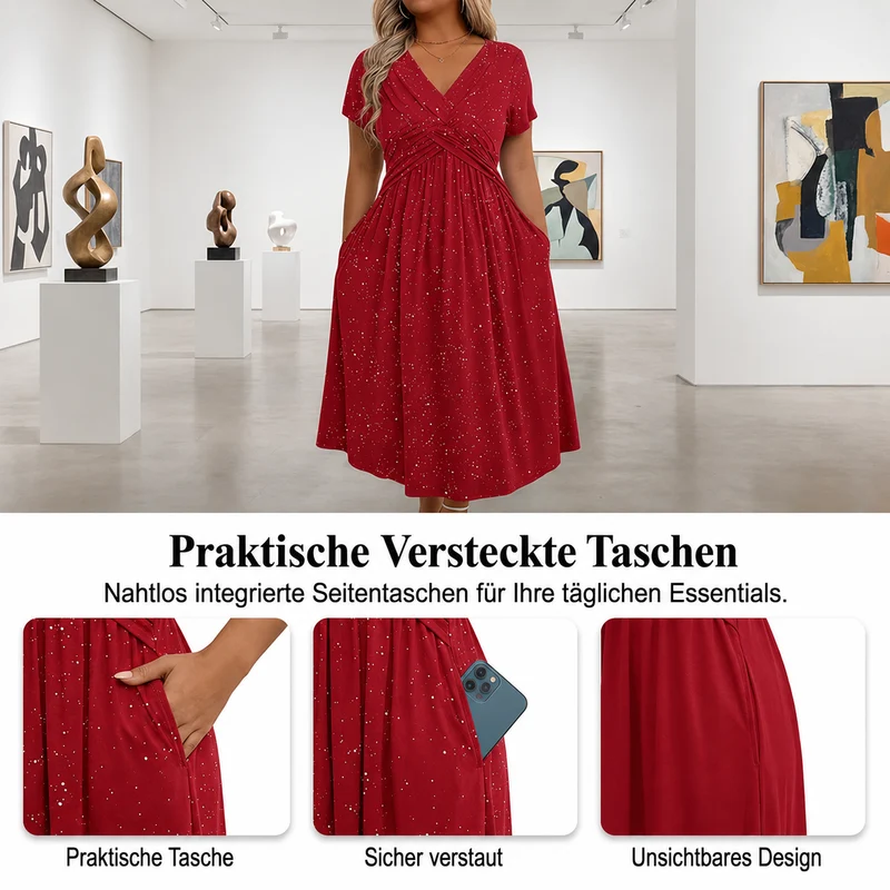 Patrizia | Funkelndes Damenkleid mit fließendem Rock