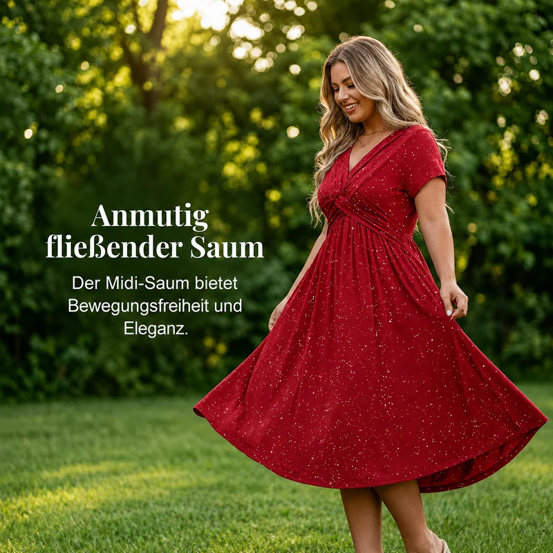Patrizia | Funkelndes Damenkleid mit fließendem Rock