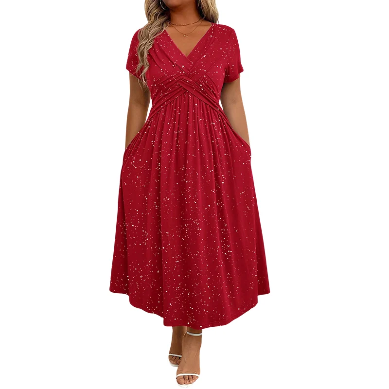 Patrizia | Funkelndes Damenkleid mit fließendem Rock