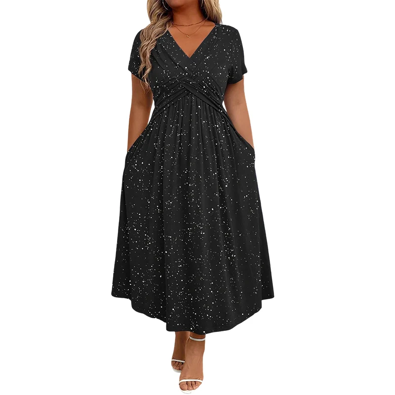 Patrizia | Funkelndes Damenkleid mit fließendem Rock