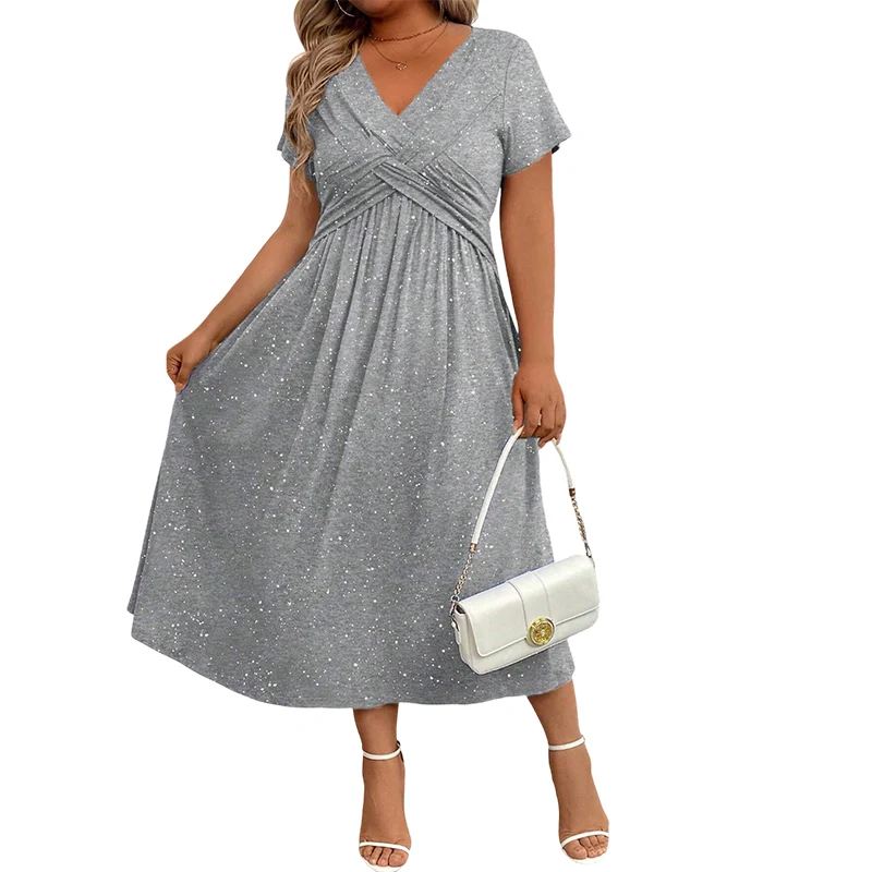 Patrizia | Funkelndes Damenkleid mit fließendem Rock