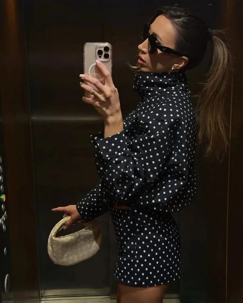 Übergangsjacke Damen Polka-Dot