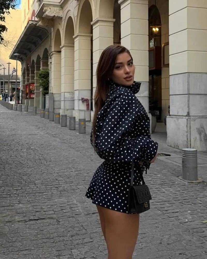 Übergangsjacke Damen Polka-Dot