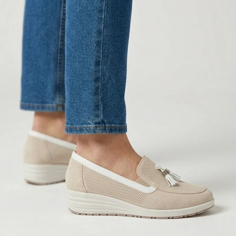 Taslia | Bequeme Damen-Mokassins mit Quastendetail