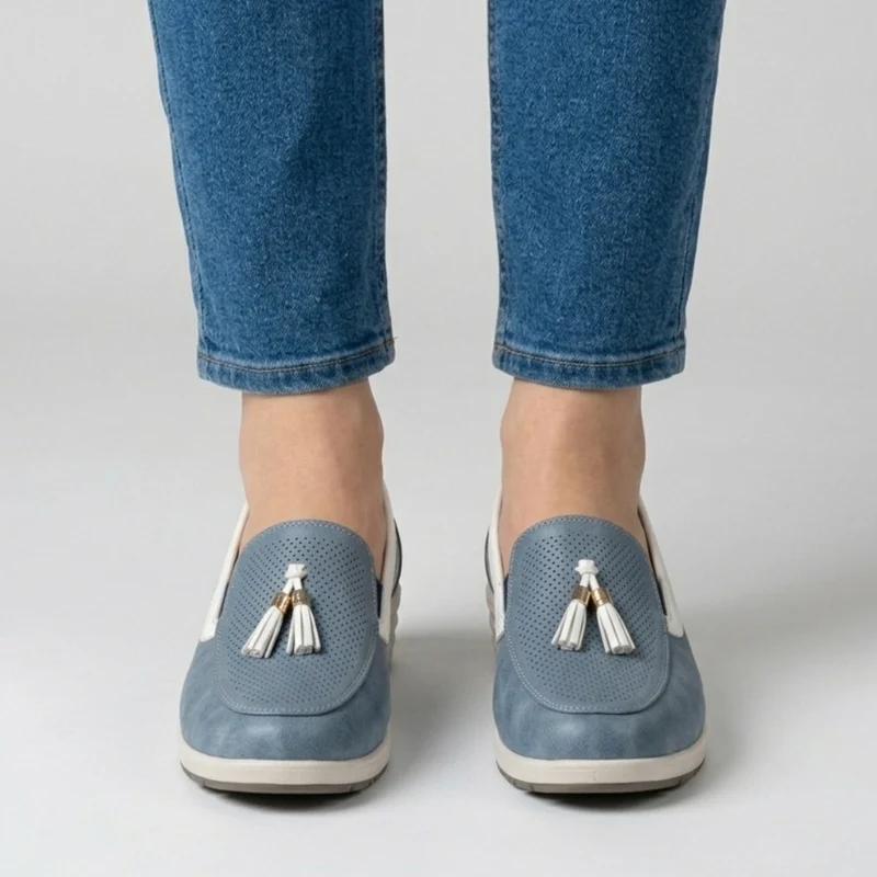 Taslia | Bequeme Damen-Mokassins mit Quastendetail