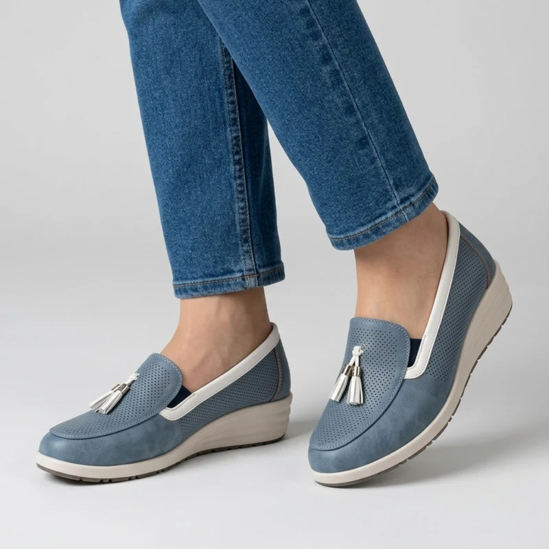 Taslia | Bequeme Damen-Mokassins mit Quastendetail