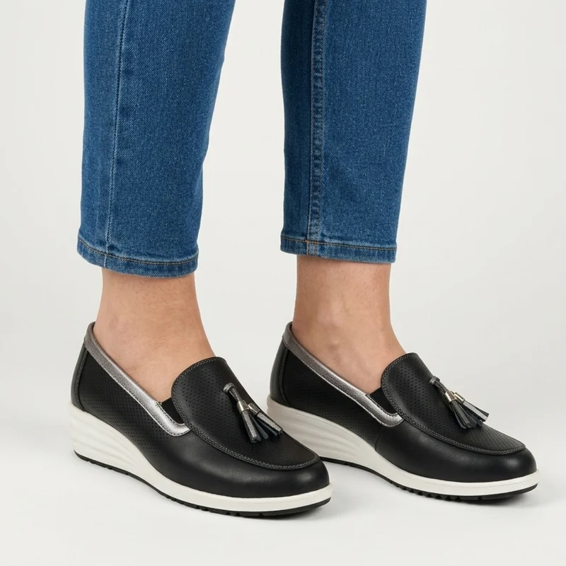 Taslia | Bequeme Damen-Mokassins mit Quastendetail