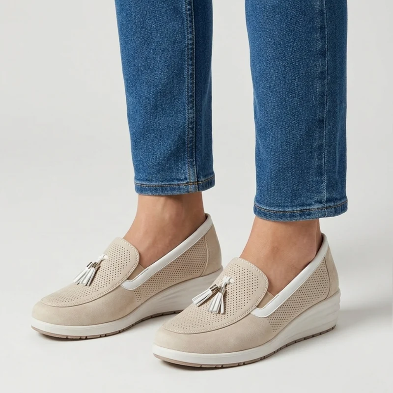 Taslia | Bequeme Damen-Mokassins mit Quastendetail