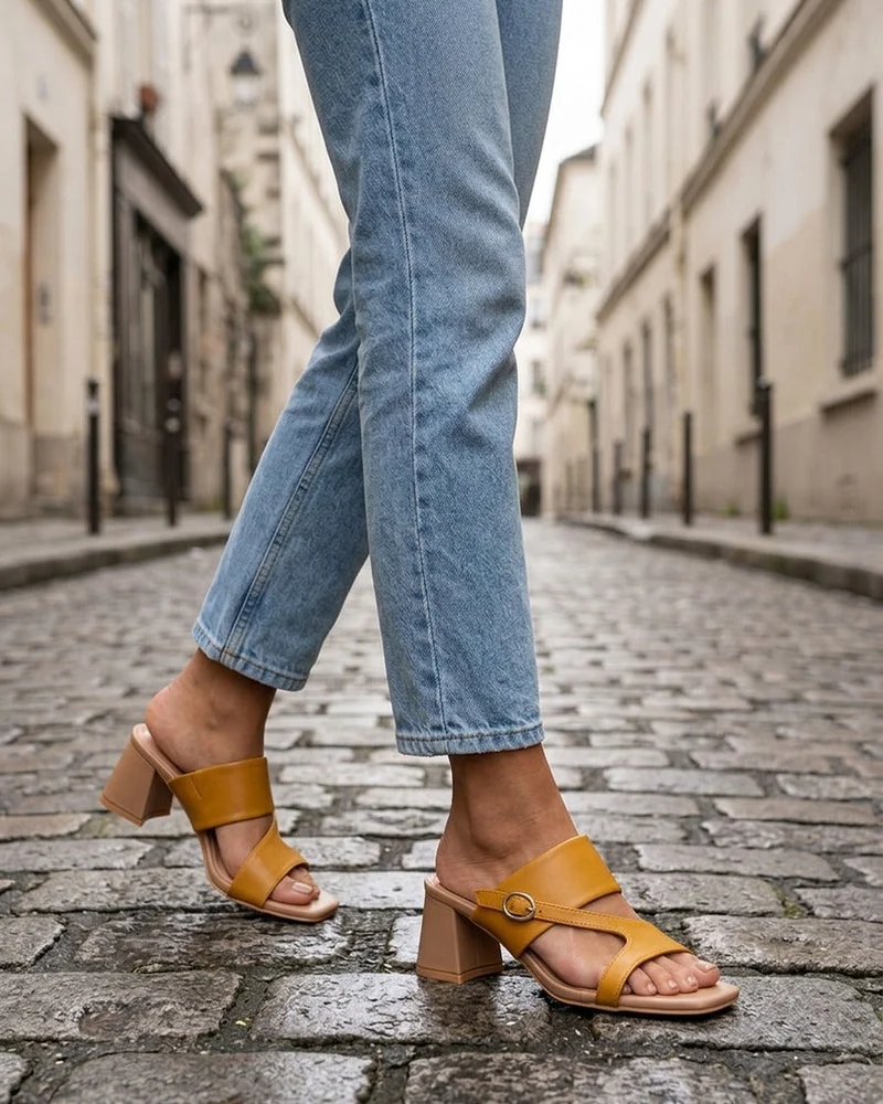 Plenda | Schlichte Sandalen mit asymmetrischem Riemen