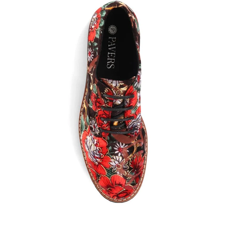 Lightweight Lace-Up Shoes - WBINS36118 / 322 793 - Floral