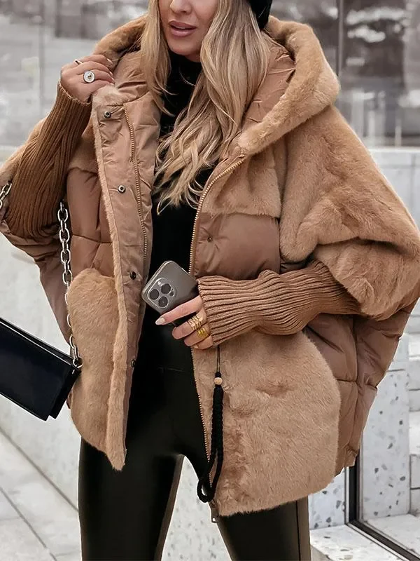 Winterjacke Damen Oversized mit Teddyfutter