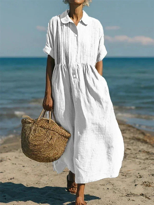 Corvina | Langes Strandkleid mit praktischen Taschen
