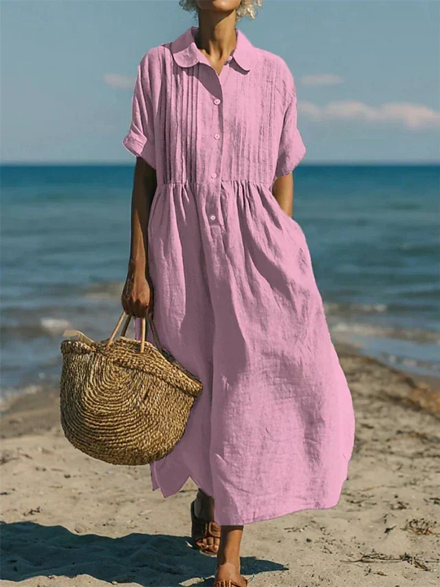 Corvina | Langes Strandkleid mit praktischen Taschen