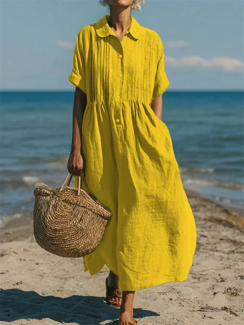 Corvina | Langes Strandkleid mit praktischen Taschen