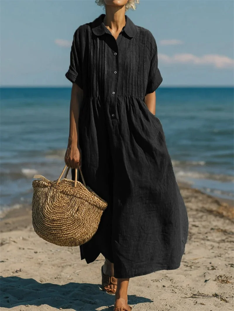 Corvina | Langes Strandkleid mit praktischen Taschen