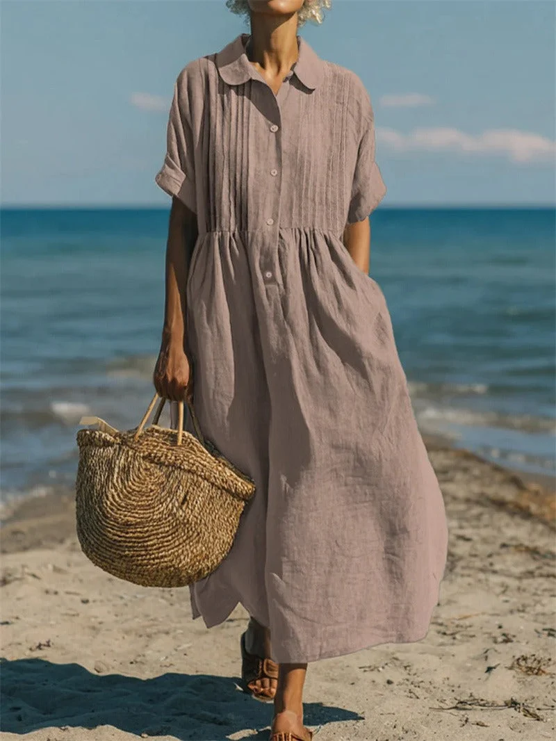 Corvina | Langes Strandkleid mit praktischen Taschen