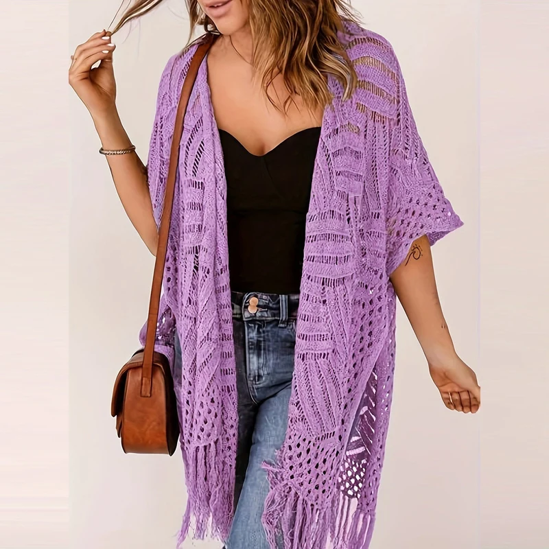Soravina | Strick-Kimono mit Quasten und fließendem Fall