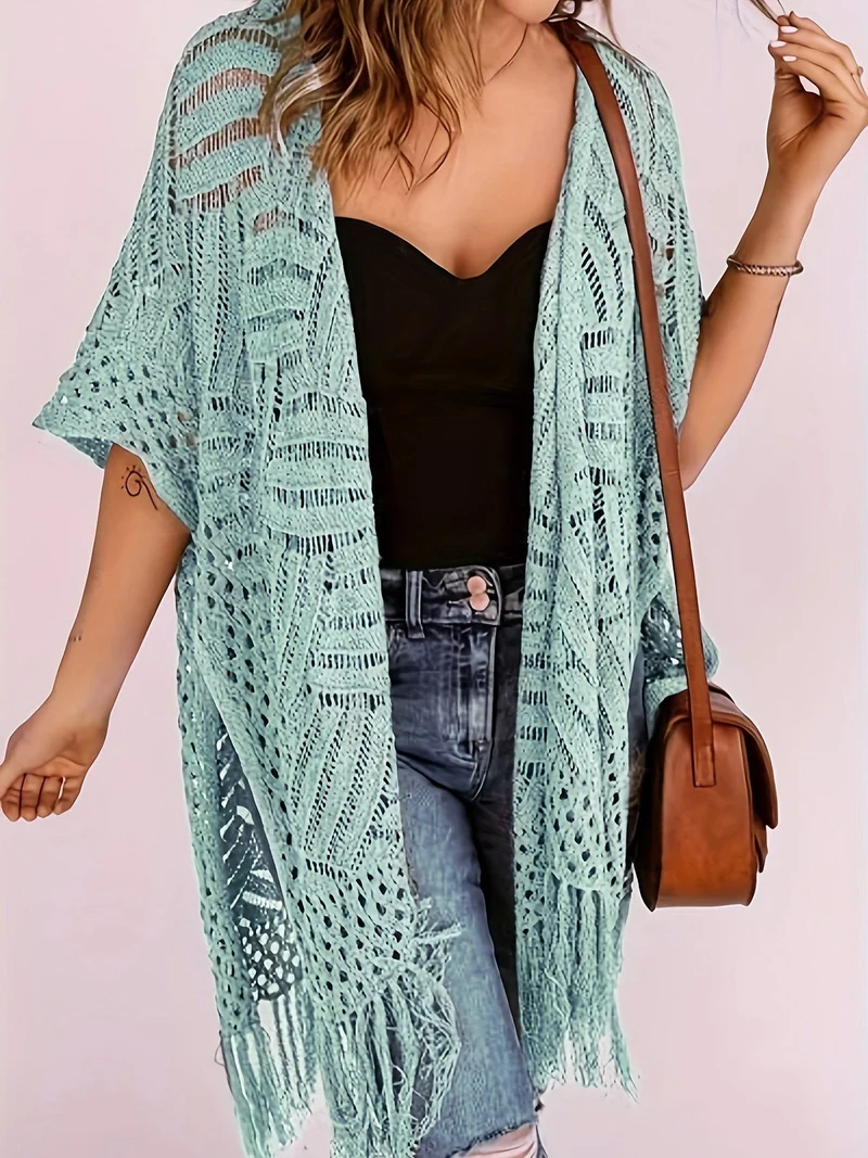 Soravina | Strick-Kimono mit Quasten und fließendem Fall