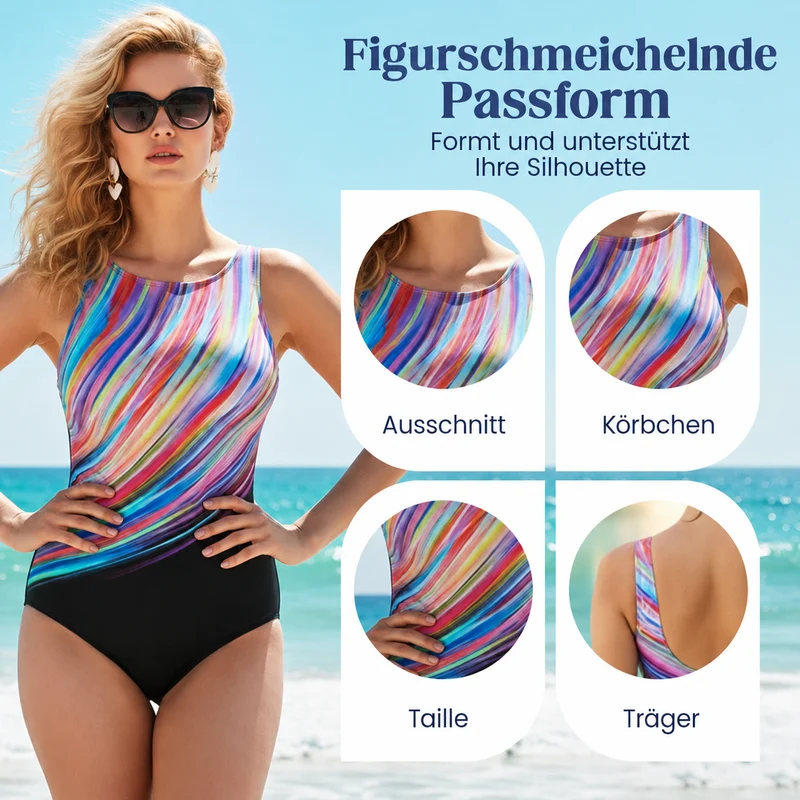 Zunaria | Figurformender Badeanzug mit farbigem Print