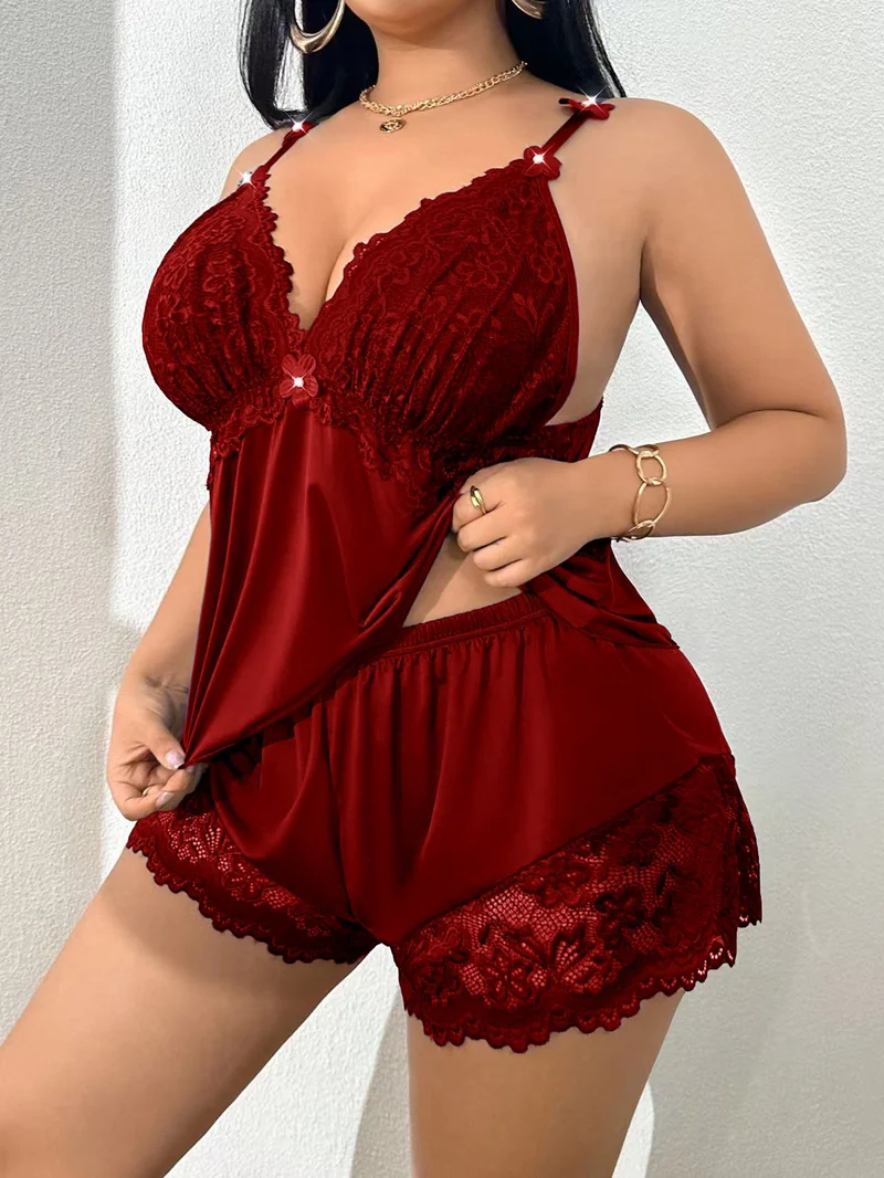Rosamae | Elegantes Spitzen-Pyjama-Set mit Shorts