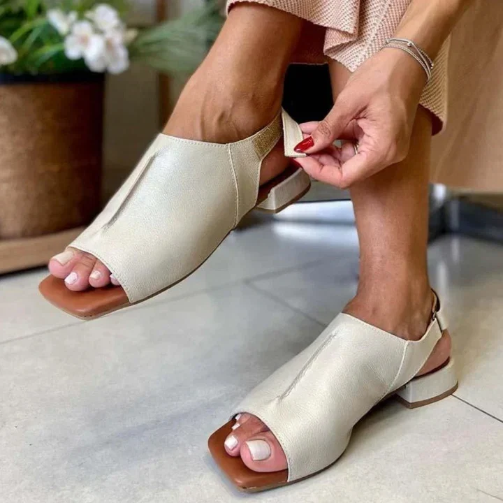 Annetta | Orthopädische Leder-Sandalen mit offenem Zehenbereich