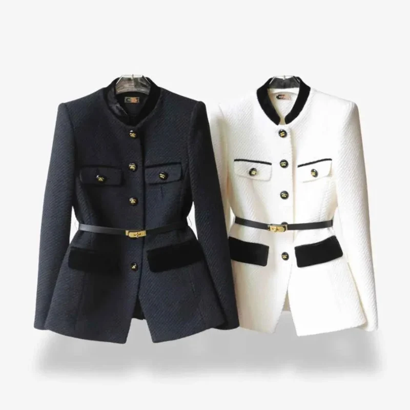 Tweed-Blazer tailliert geschnitten