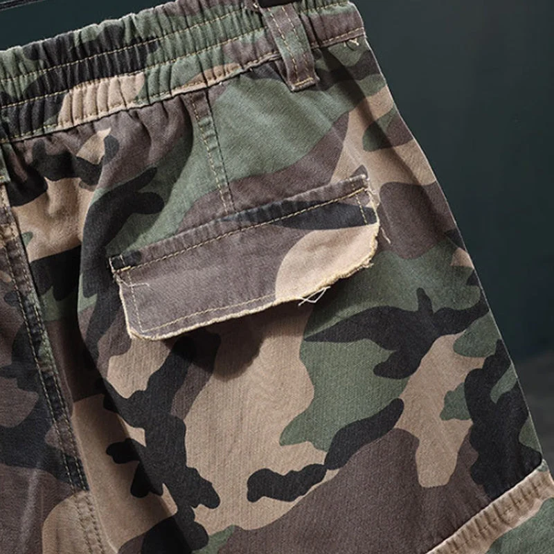Luvero | Camouflage-Cargo-Shorts mit Nieten und Taschen