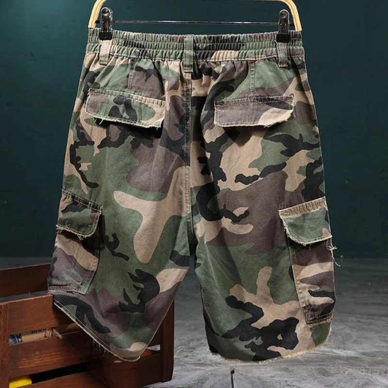 Luvero | Camouflage-Cargo-Shorts mit Nieten und Taschen