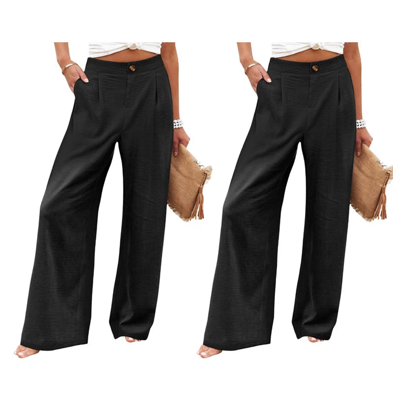 Tamaera | Damen-Wide-Leg-Hose mit elastischem Komfortbund