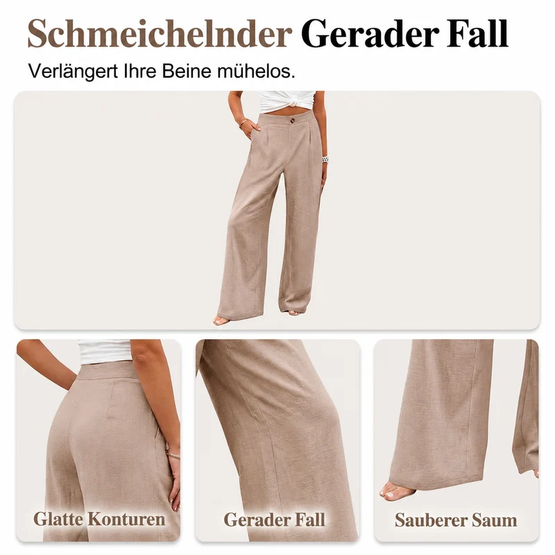 Tamaera | Damen-Wide-Leg-Hose mit elastischem Komfortbund
