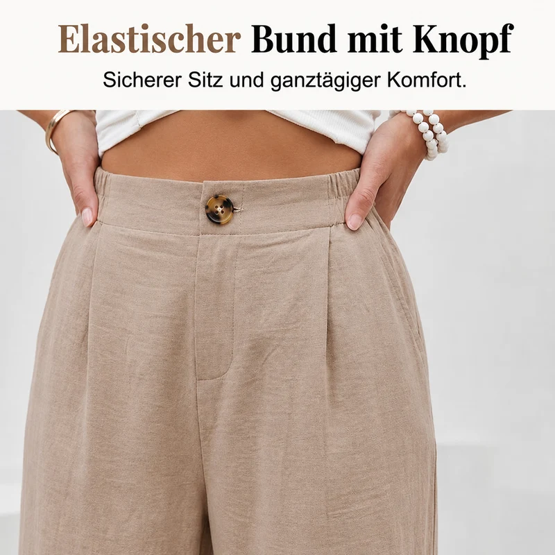 Tamaera | Damen-Wide-Leg-Hose mit elastischem Komfortbund