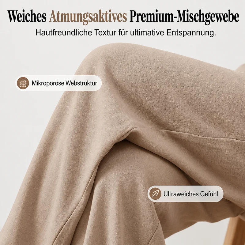 Tamaera | Damen-Wide-Leg-Hose mit elastischem Komfortbund