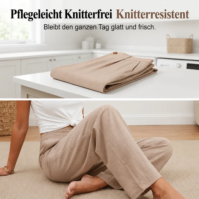 Tamaera | Damen-Wide-Leg-Hose mit elastischem Komfortbund