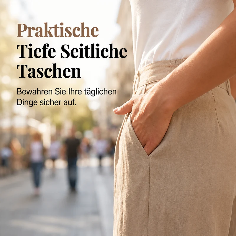 Tamaera | Damen-Wide-Leg-Hose mit elastischem Komfortbund