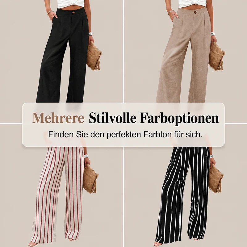 Tamaera | Damen-Wide-Leg-Hose mit elastischem Komfortbund