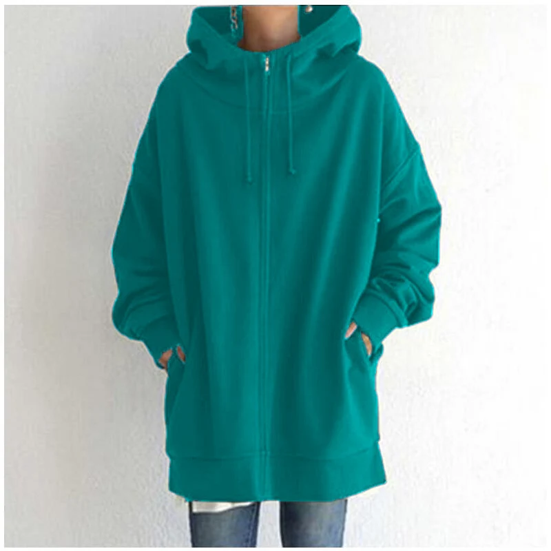 Damenjacke Oversized mit Reißverschluss