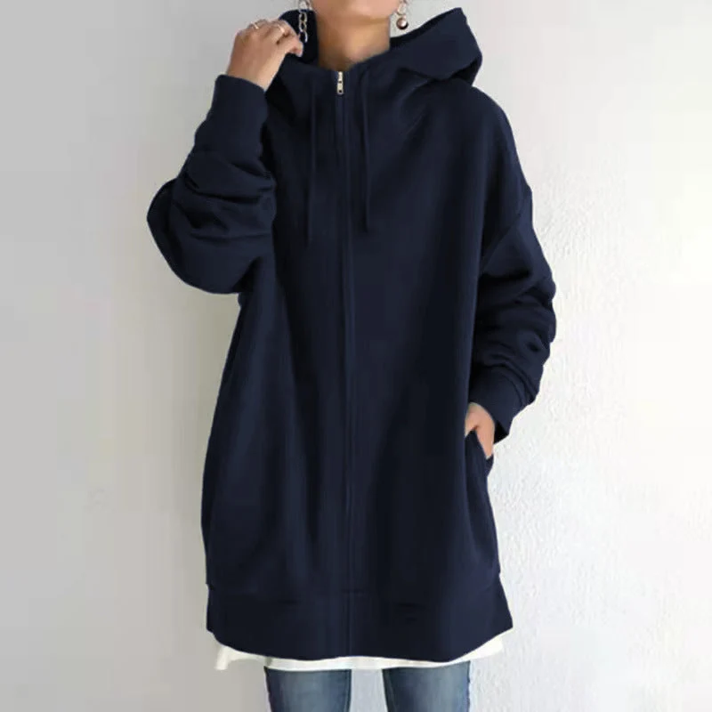 Damenjacke Oversized mit Reißverschluss