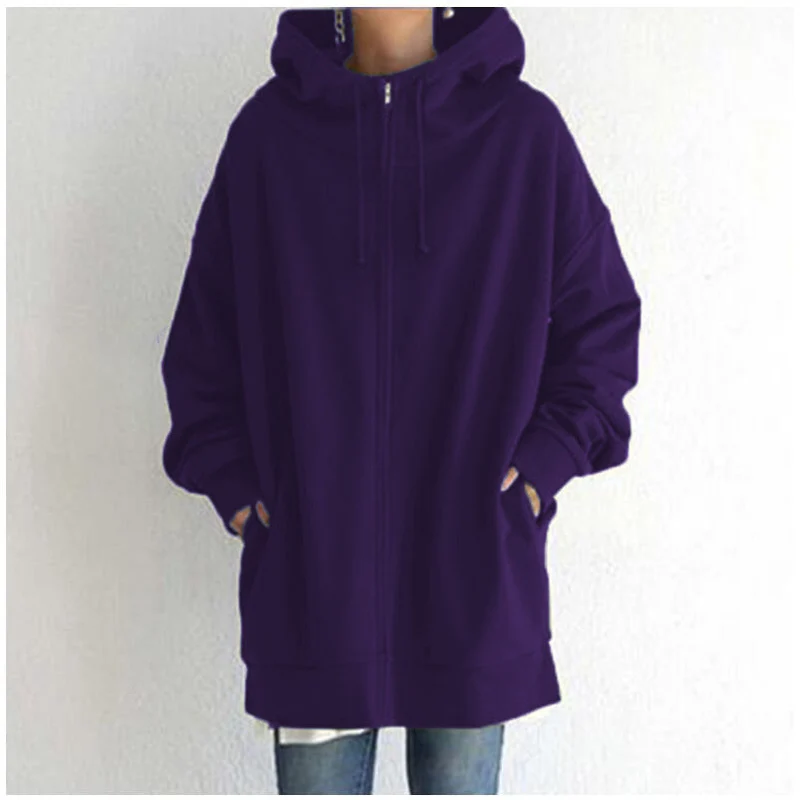 Damenjacke Oversized mit Reißverschluss
