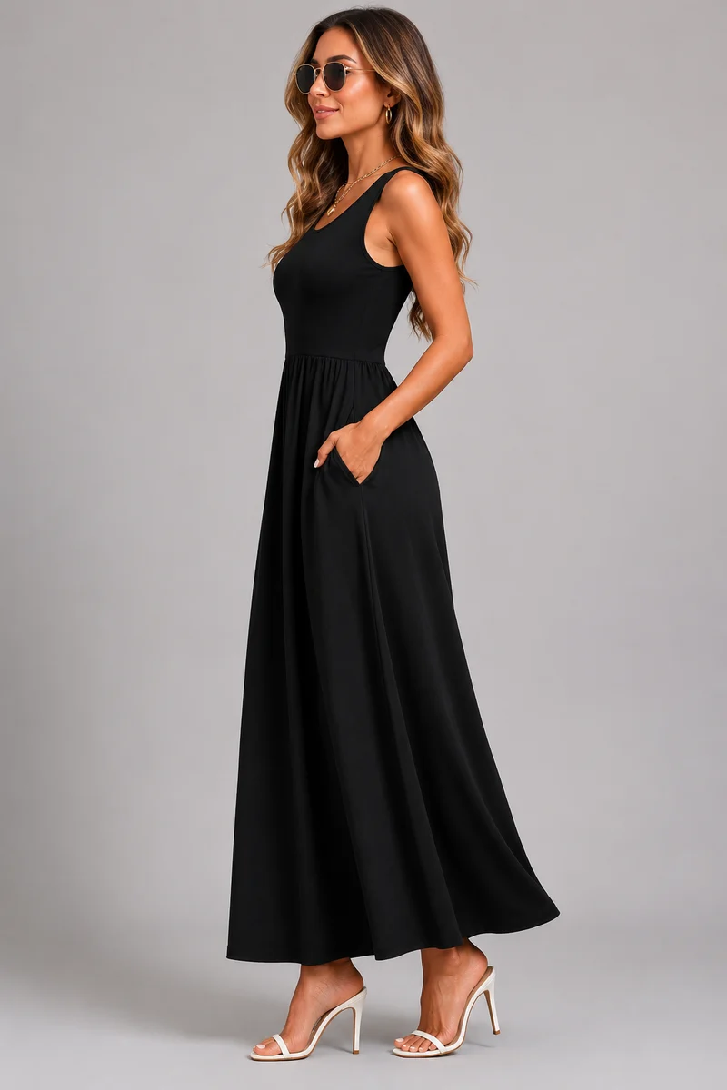 Franica | Boho-Maxikleid mit tropischem Blattmuster