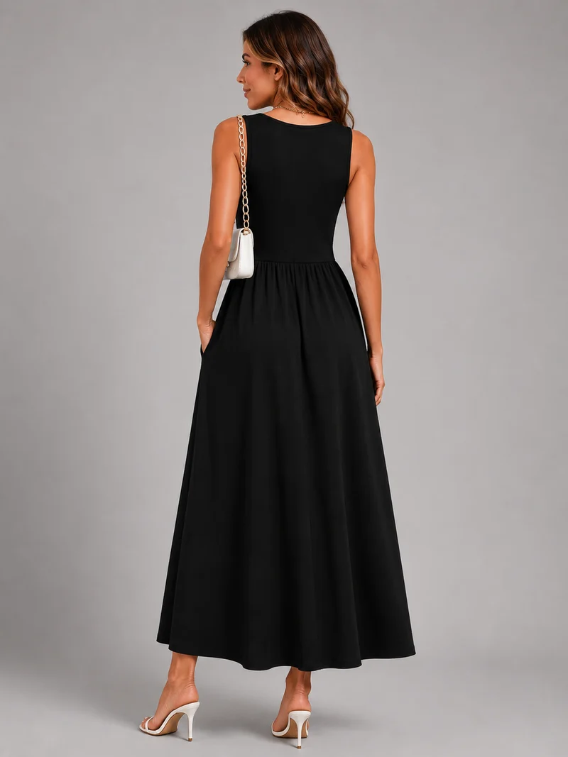 Franica | Boho-Maxikleid mit tropischem Blattmuster