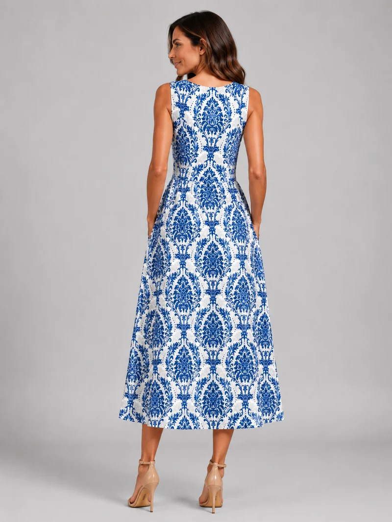 Franica | Boho-Maxikleid mit tropischem Blattmuster
