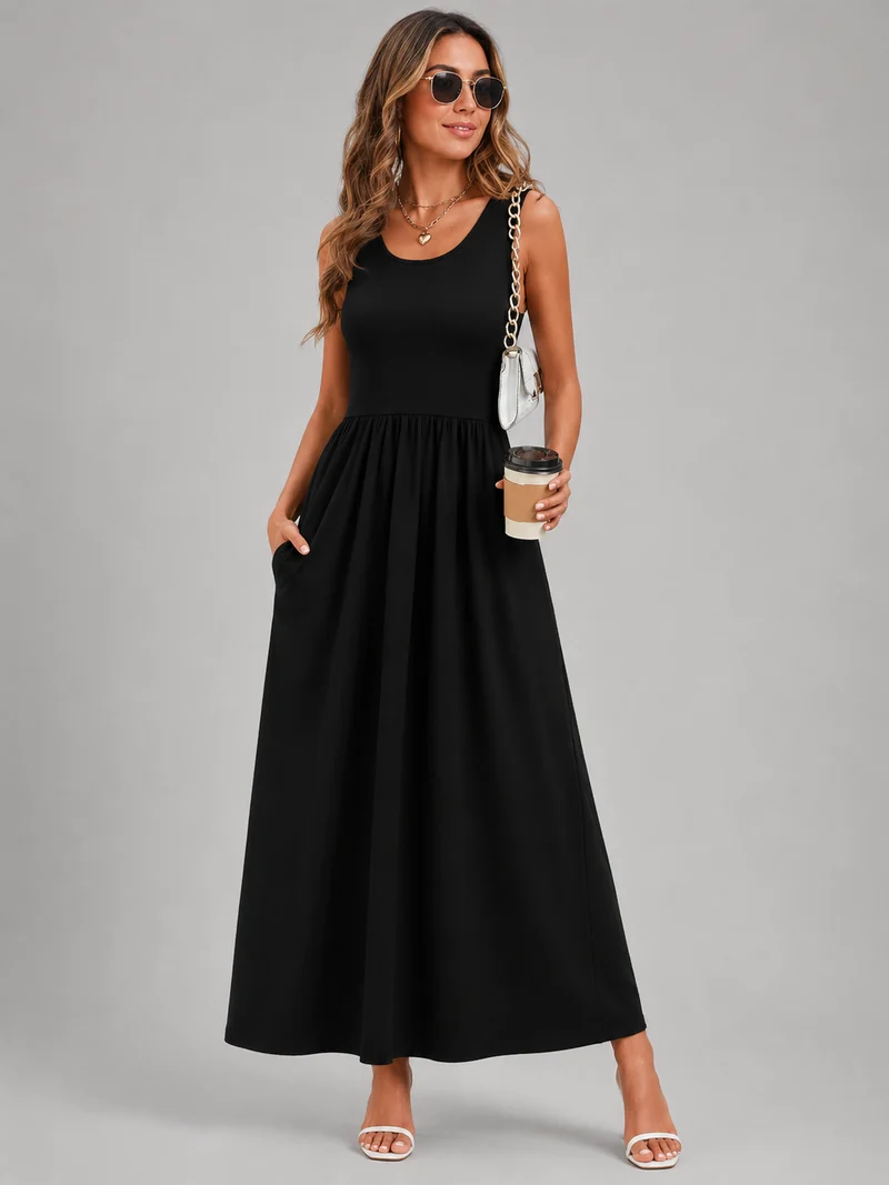 Franica | Boho-Maxikleid mit tropischem Blattmuster