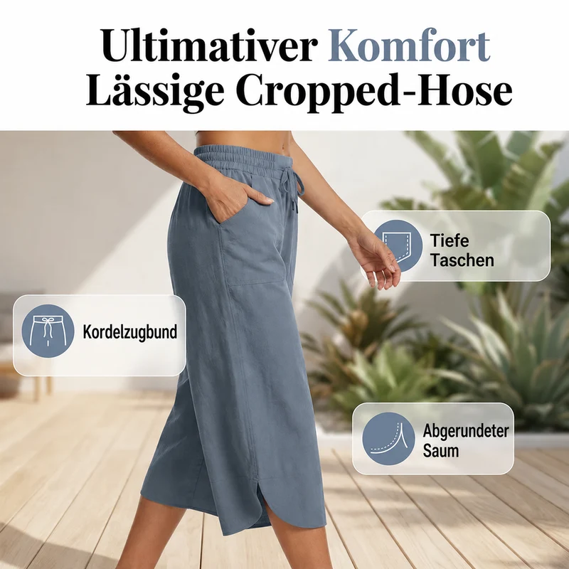 Yanizza | Lockere Cropped-Hose mit elastischem Bund
